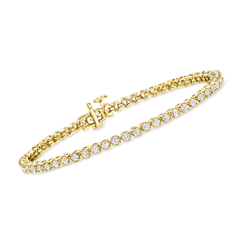 3.00 ct. t.w. Diamond Tennis Bracelet in 14kt Yellow Gold image number 0
