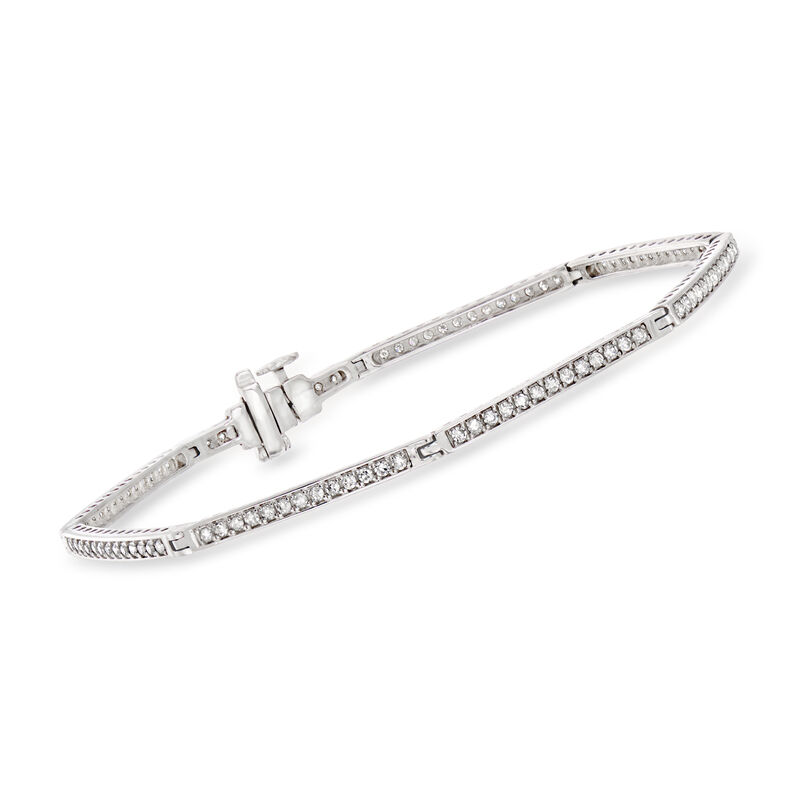 .83 ct. t.w. Diamond Panel Bracelet in Sterling Silver image number 0