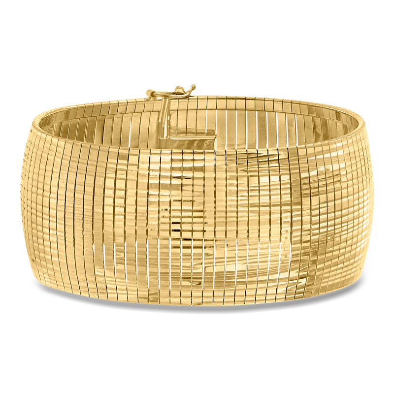 Italian 18kt Gold Over Sterling Diamond-Cut and Polished Omega Bracelet image number 0