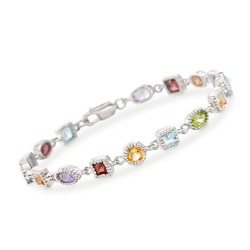8.30 ct. t.w. Multi-Stone Bracelet in Sterling Silver. 7.5&quot; image number 0