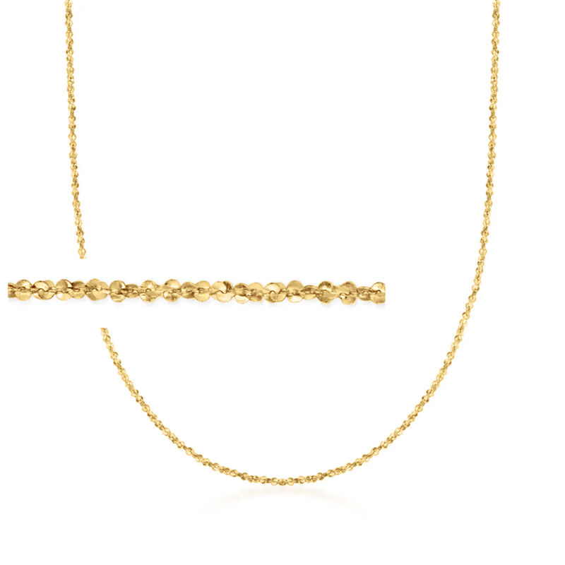 Italian 1mm 14kt Yellow Gold Twisted Sparkle-Chain Necklace image number 0
