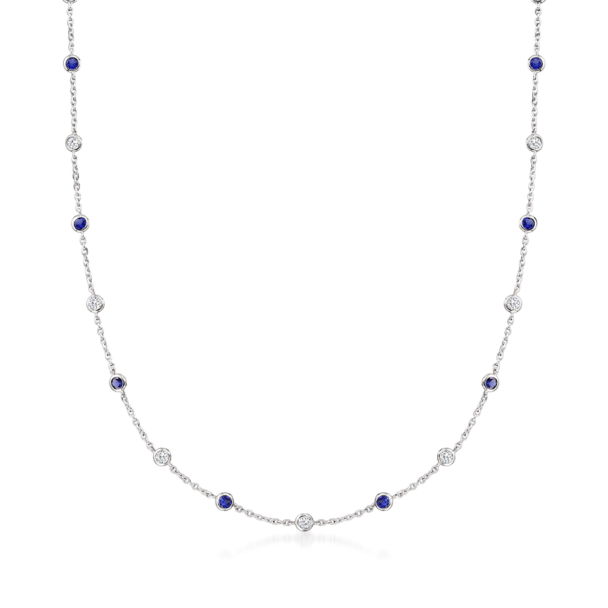 2.30 ct. t.w. CZ and 2.00 ct. t.w. Simulated Sapphire