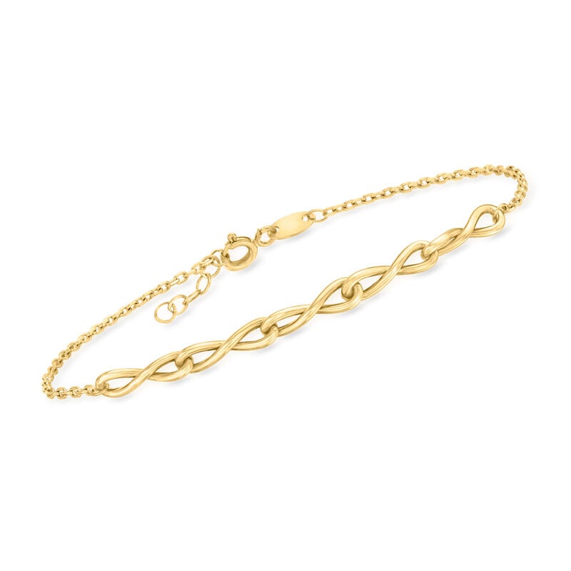10kt Yellow Gold Twisted Infinity-Link Bracelet image number 0