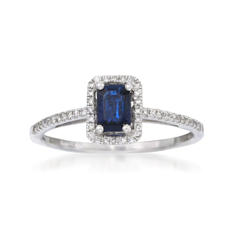 .65 Carat Sapphire and .20 ct. t.w. Diamond Ring in 14kt White Gold image number 0