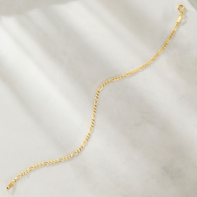 1.9mm 14kt Yellow Gold Figaro-Link Bracelet. 7&quot; image number 1
