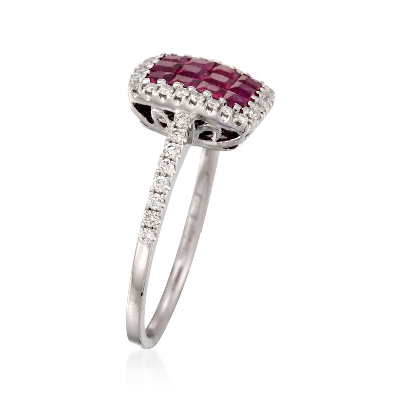 Gregg Ruth &quot;Sonais&quot; .79 ct. t.w. Ruby and .27 ct. t.w. Diamond Ring in 18kt White Gold image number 2