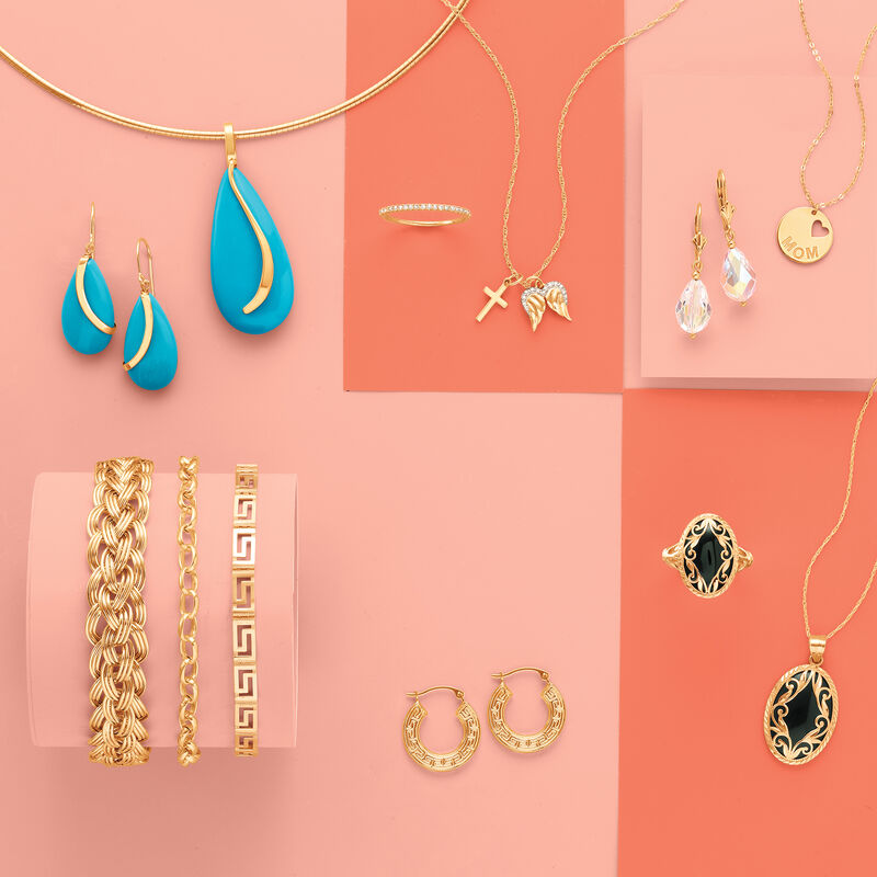 Swarovski Crystal Drop Earrings in 14kt Yellow Gold image number 3
