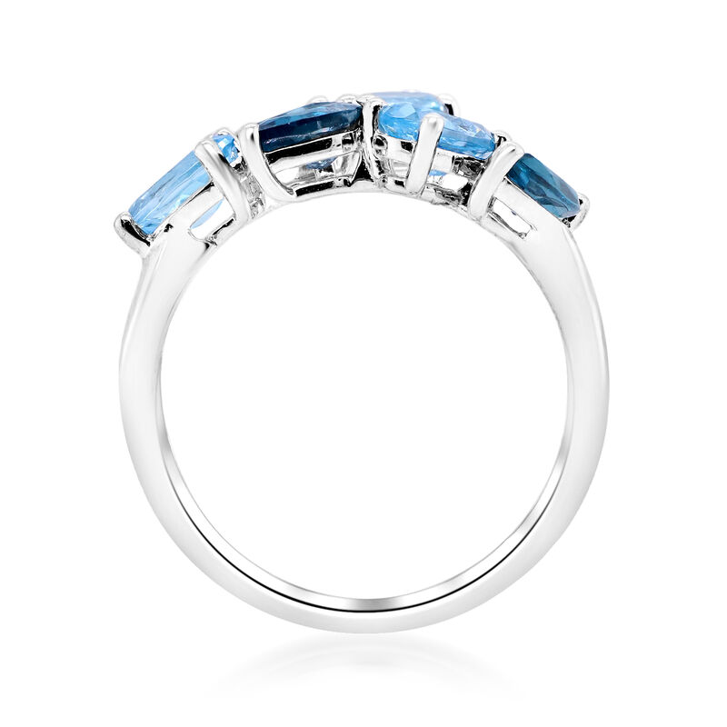 2.30 ct. t.w. London and Swiss Blue Topaz Bypass Ring in Sterling Silver image number 2