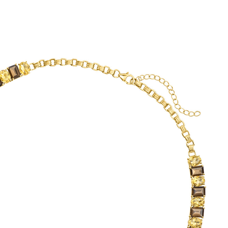 40.00 ct. t.w. Smoky Quartz and 35.00 ct. t.w. Citrine Necklace in 18kt Gold Over Sterling. 18&quot; image number 2