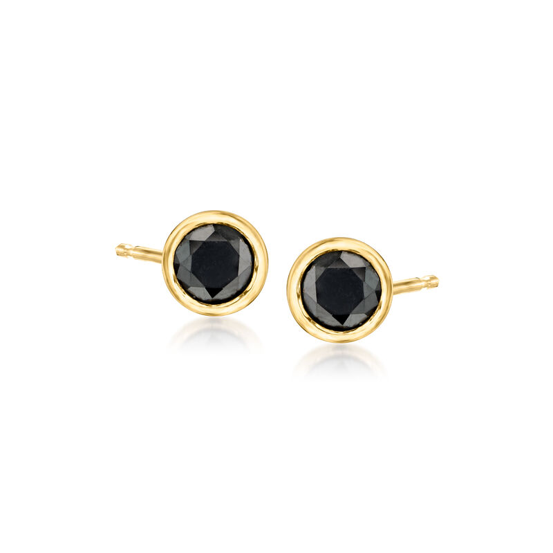 .50 ct. t.w. Black Diamond Stud Earrings in 14kt Yellow Gold image number 0