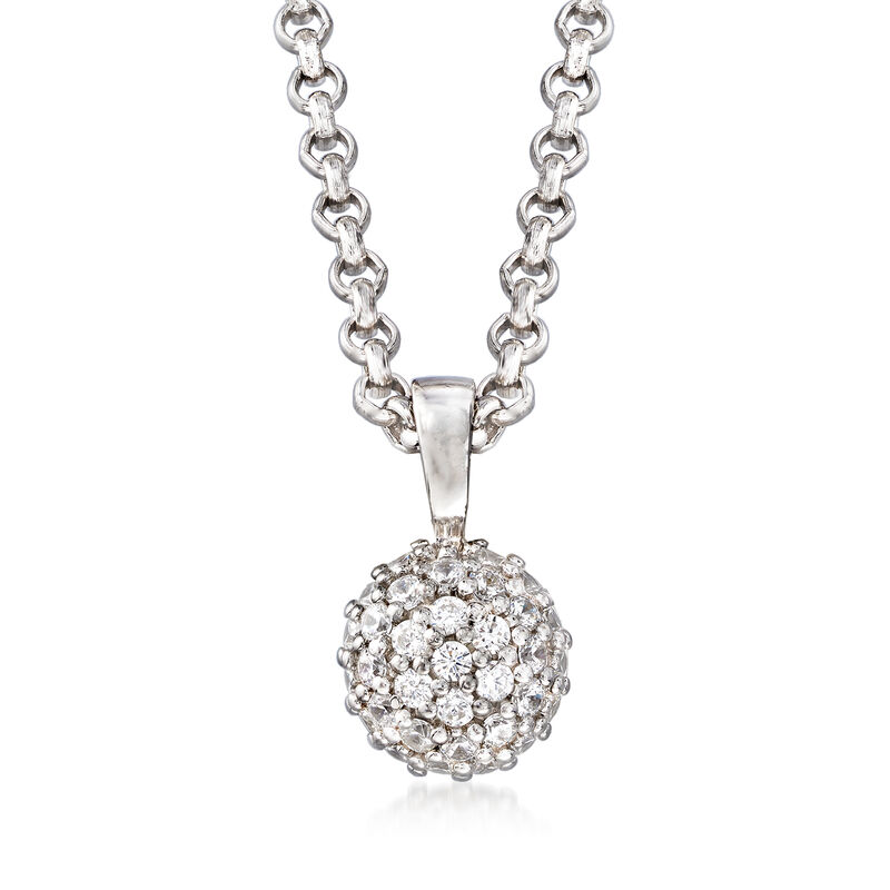 Belle Etoile &quot;Lunetta&quot; .15 ct. t.w. CZ Pendant in Sterling Silver image number 0