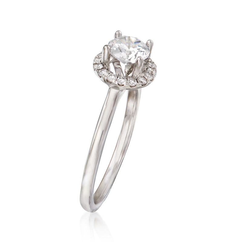 .20 ct. t.w. Diamond Halo Engagement Ring Setting in 14kt White Gold image number 2