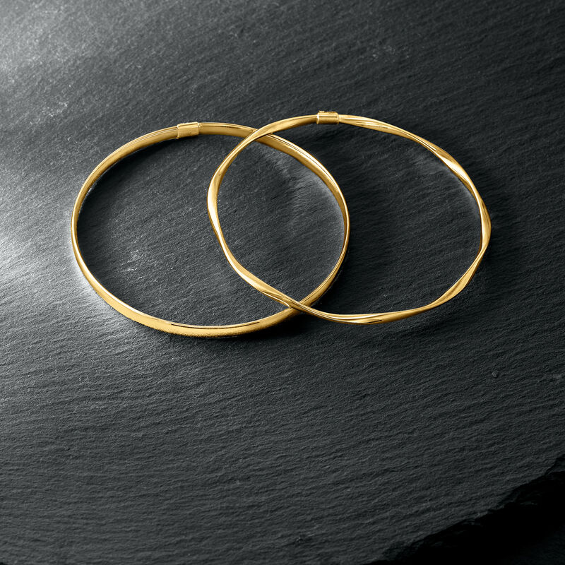 Italian 14kt Yellow Gold Twisted Bangle Bracelet image number 1