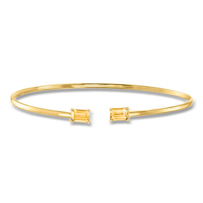 1.10 ct. t.w. Citrine Cuff Bracelet in 14kt Yellow Gold