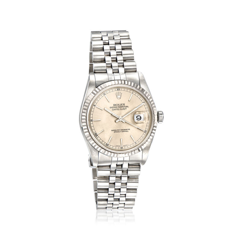 Pre-Owned Rolex Datejust Men's 36mm Automatic Stainless Steel and 18kt White Gold Watch  image number 0