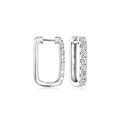 2.00 ct. t.w. Lab-Grown Diamond Paper Clip Link Hoop Earrings in 14kt White Gold