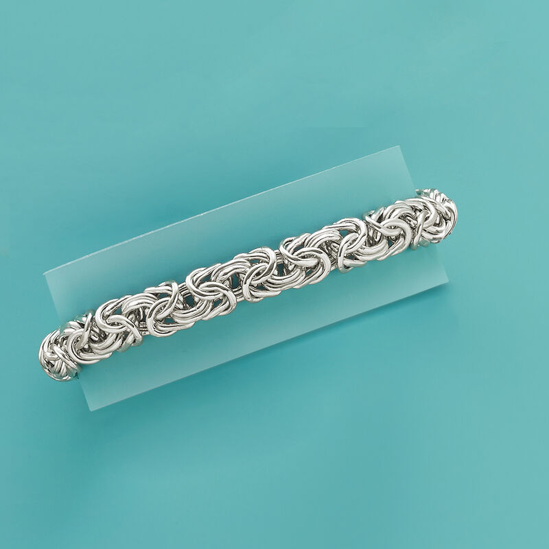 Sterling Silver Small Byzantine Bracelet image number 4
