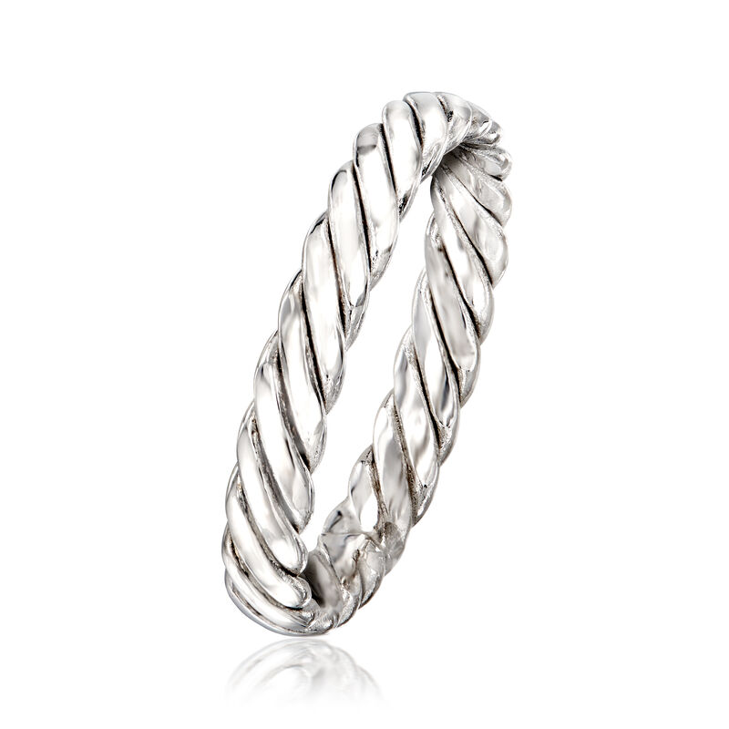 14kt White Gold Twisted Ring. Size 10 image number 2