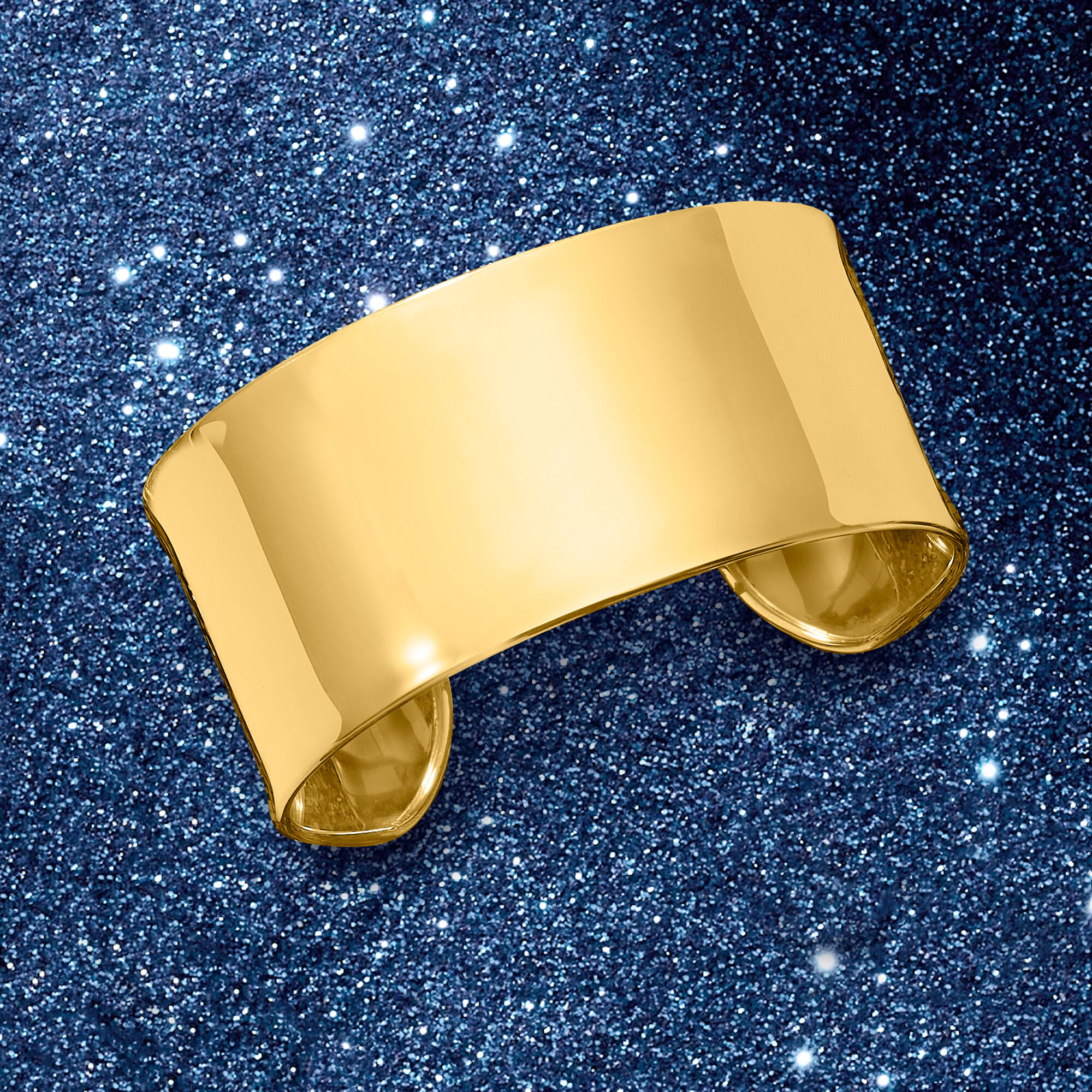 Italian 14kt Yellow Gold Wide Cuff Bracelet