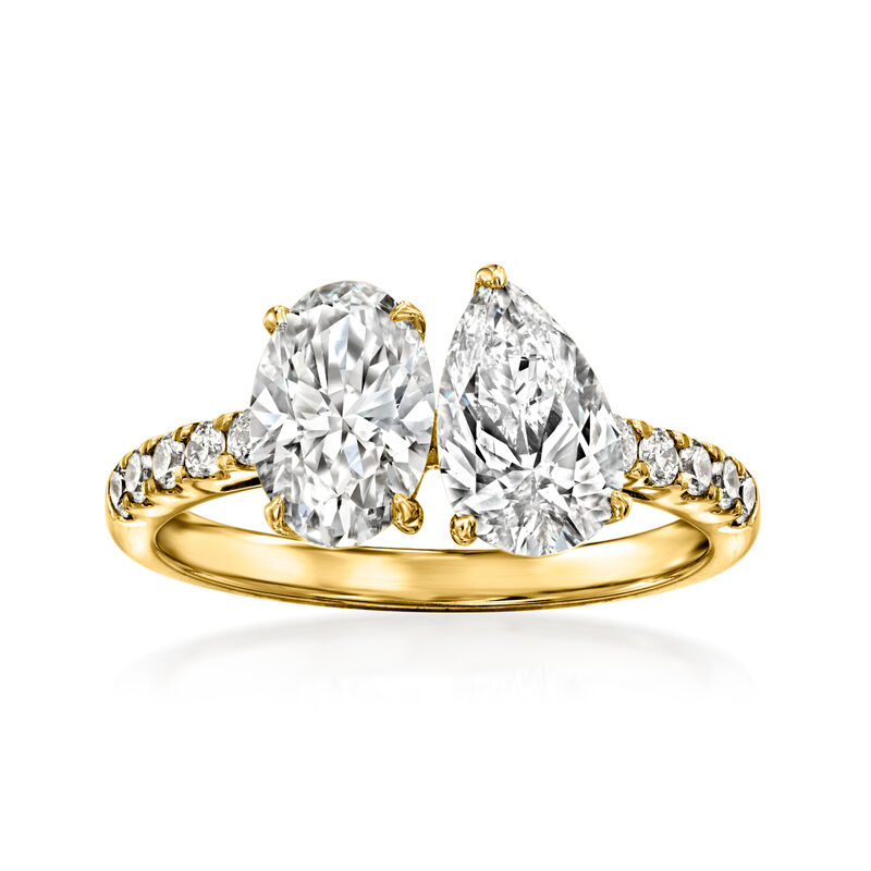 2.25 ct. t.w. Lab-Grown Diamond Toi et Moi Ring in 14kt Yellow Gold image number 0