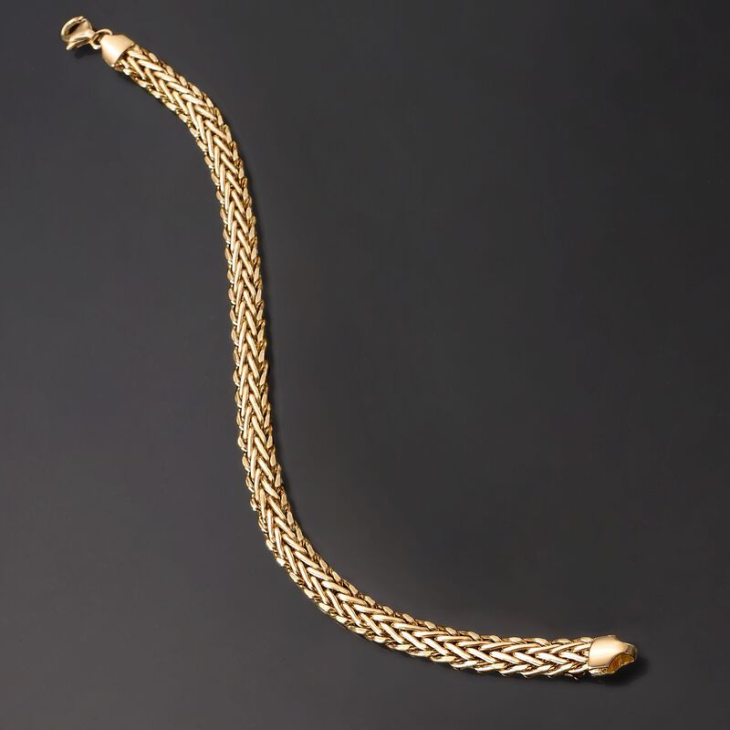 14kt Yellow Gold Braided Wheat Bracelet image number 2