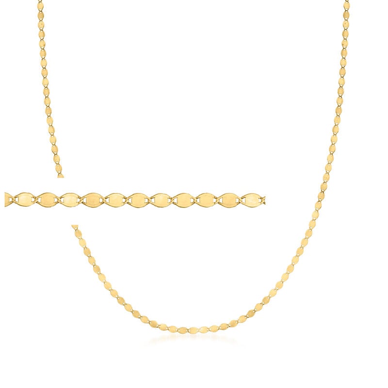 2.3mm 14kt Yellow Gold Mirror-Link Necklace image number 0
