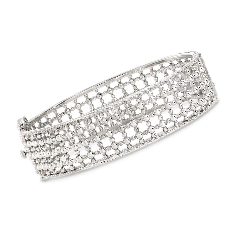 Andrea Candela &quot;Cava&quot; Sterling Silver Openwork Bangle Bracelet image number 0