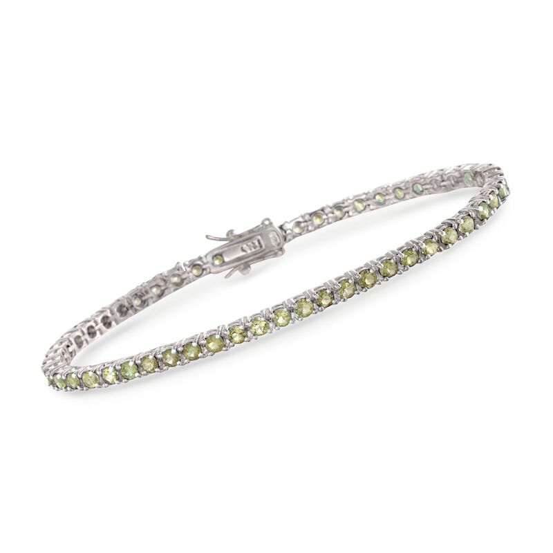 6.75 ct. t.w. Peridot Tennis Bracelet in Sterling Silver image number 0