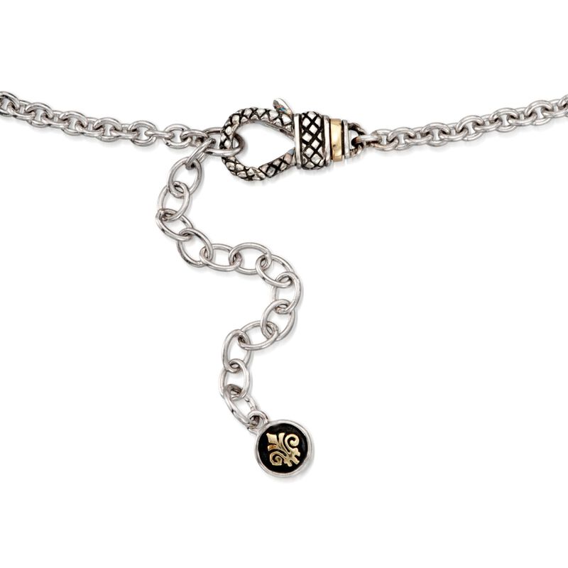 Andrea Candela .19 ct. t.w. Diamond Necklace in 18kt Yellow Gold and Sterling Silver. 18&quot; image number 2