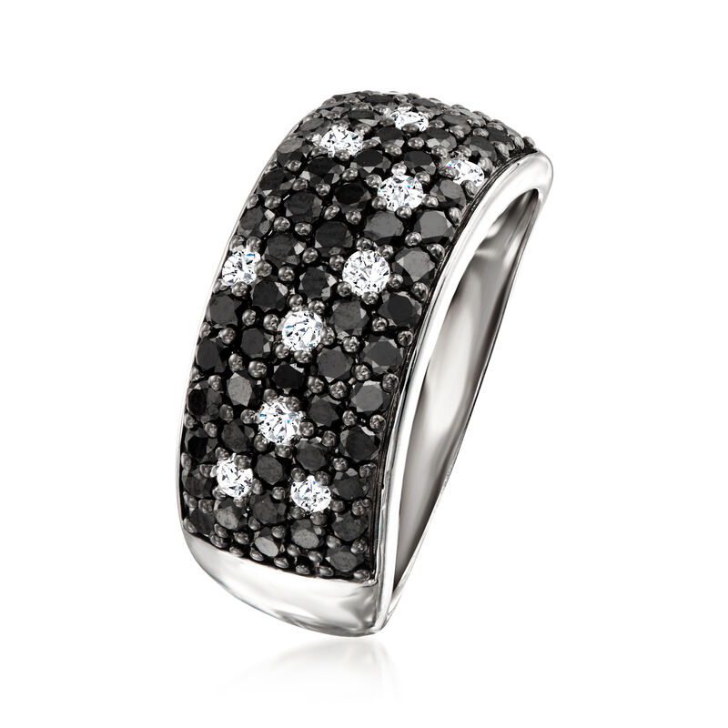 1.50 ct. t.w. Black and White Diamond Ring in Sterling Silver image number 2