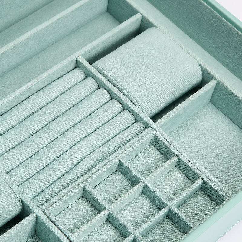 WOLF &quot;Sophia&quot; Jade Leather Jewelry Box with Window image number 2