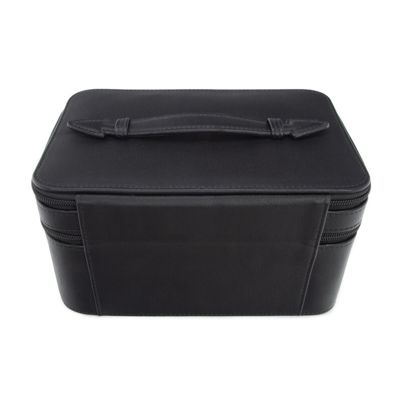 Brouk & Co. "Abby" Black Faux Leather Travel Jewelry and Cosmetics Case image number 4