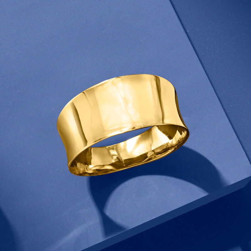 Italian 18kt Yellow Gold Concave Ring image number 3