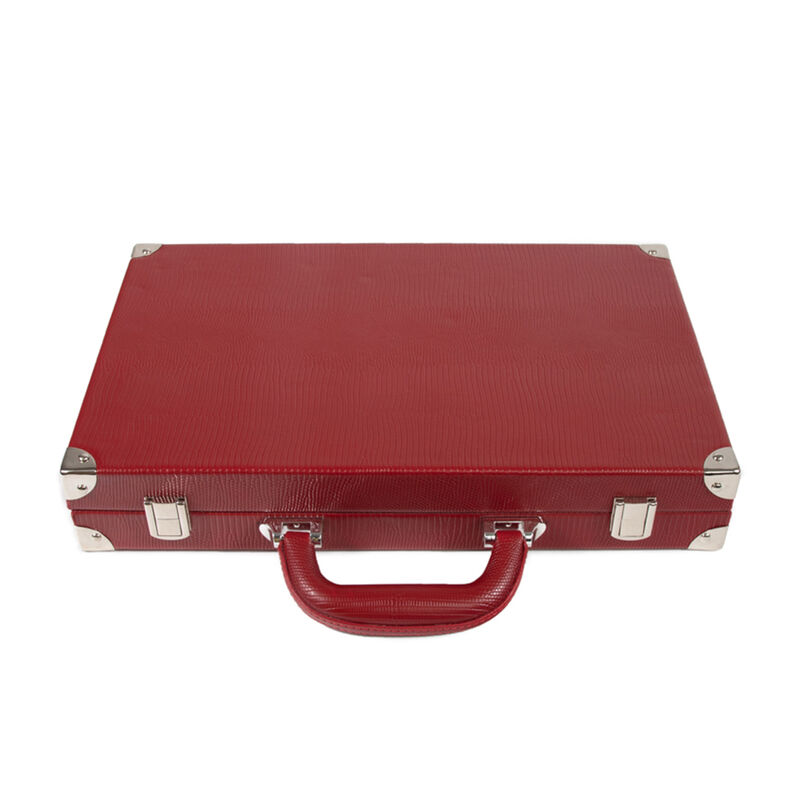 Brouk & Co. &quot;Bradley&quot; Red Vegan Leather Backgammon Set image number 1