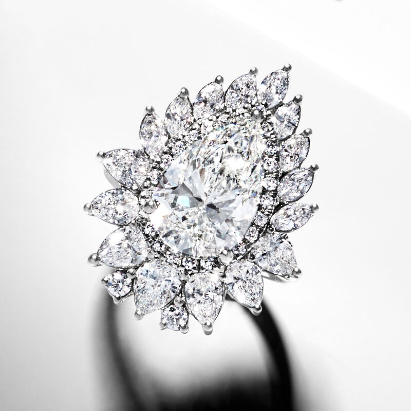 8.00 ct. t.w. Lab-Grown Diamond Halo Ring in 14kt White Gold image number 3