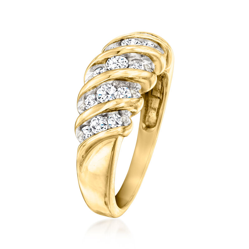 C. 1980 Vintage .65 ct. t.w. Diamond Twisted Ring in 14kt Yellow Gold. Size 7 image number 2