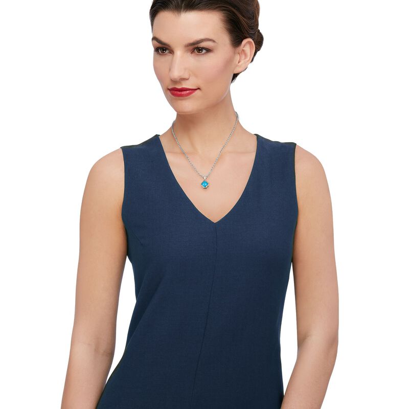 Andrea Candela Turquoise Necklace With Diamond Accents in Two-Tone image number 1