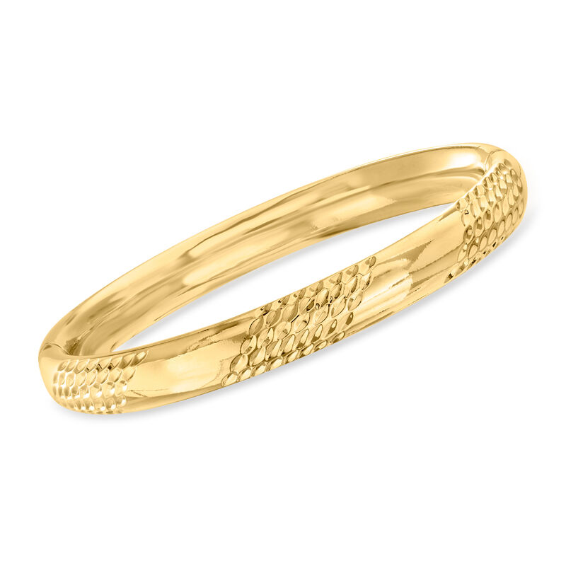 Andiamo 14kt Yellow Gold Over Resin Bangle Bracelet with Magnetic Clasp image number 0
