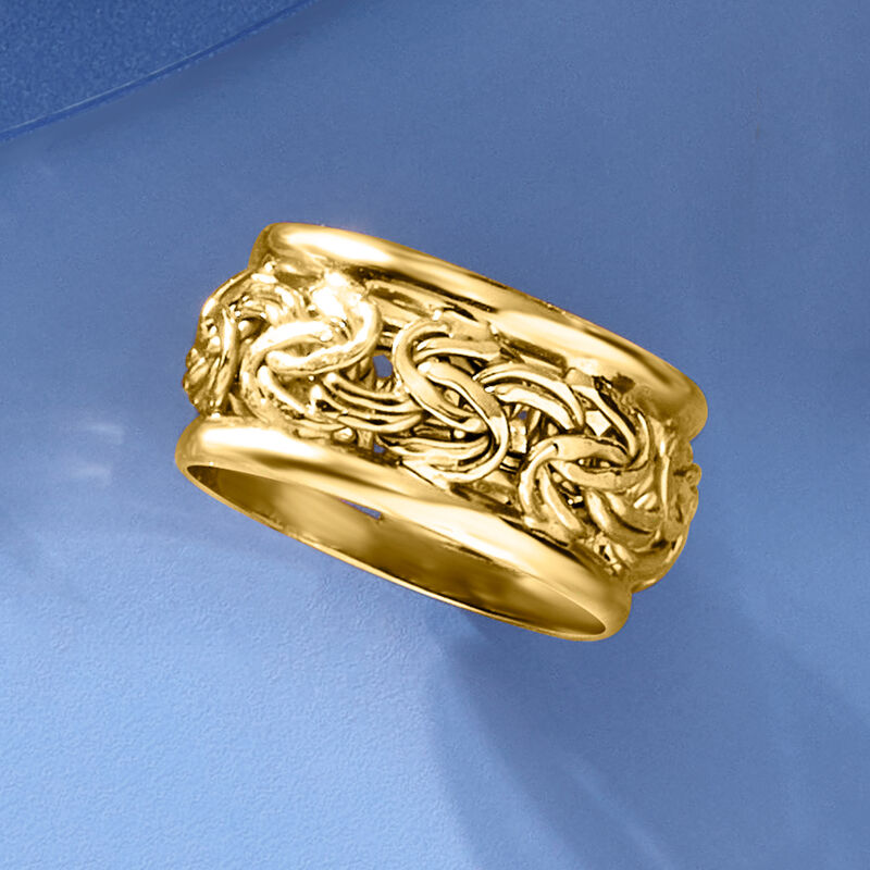 18kt Yellow Gold Wide Byzantine Ring image number 5