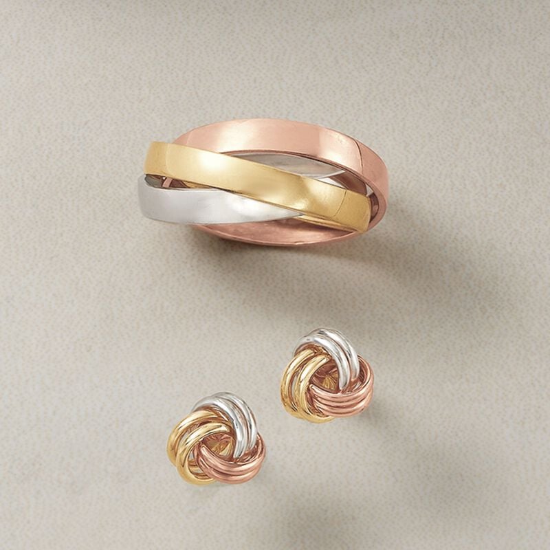 14kt Tri-Colored Gold Rolling Ring image number 6