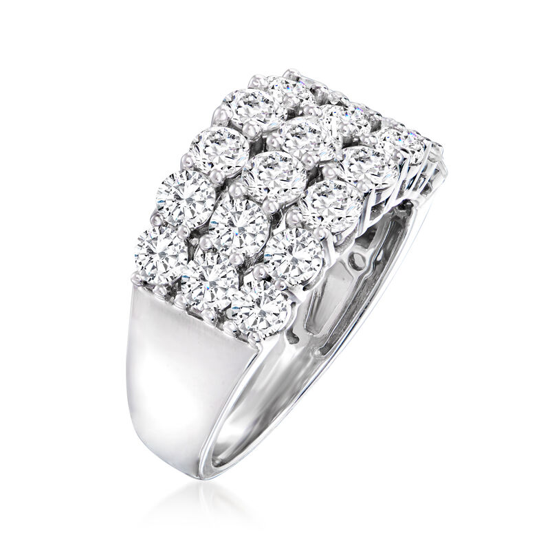 3.00 ct. t.w. Diamond Three-Row Ring in 14kt White Gold image number 2