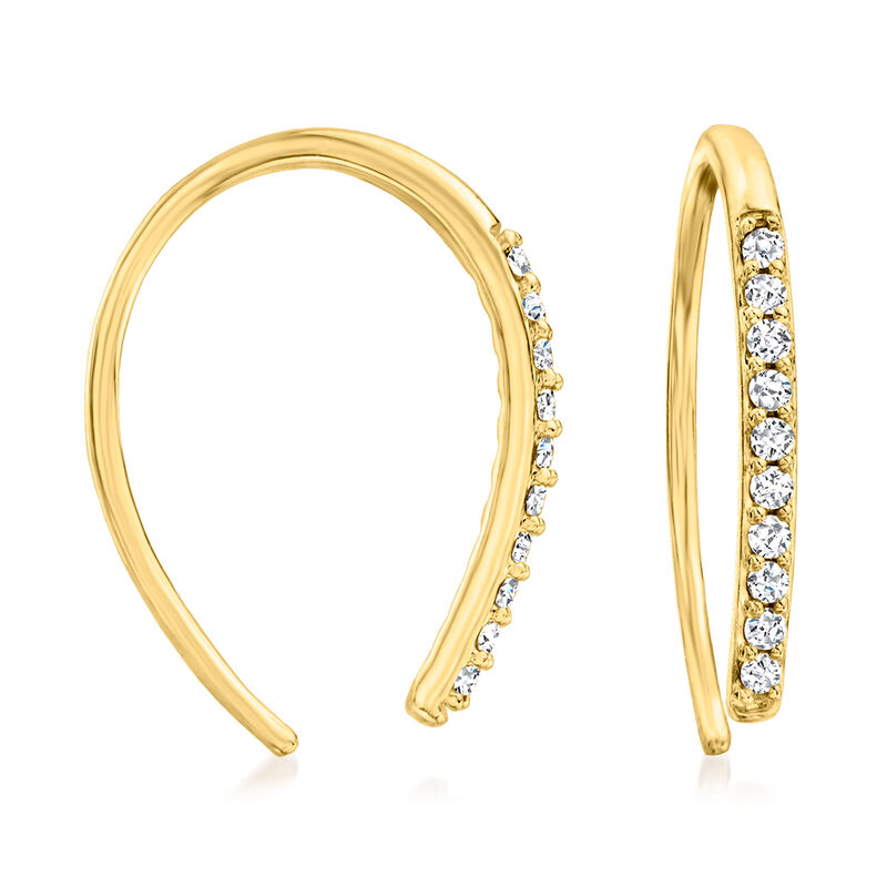 .10 ct. t.w. Diamond Looped Earrings in 14kt Yellow Gold image number 0