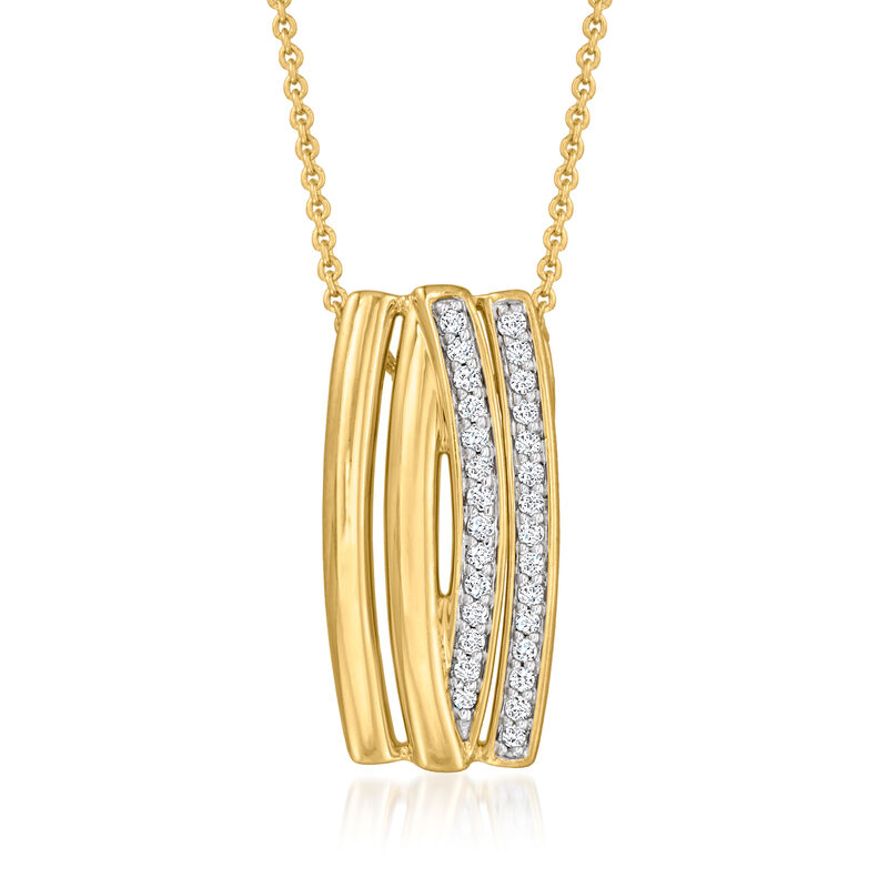 .25 ct. t.w. Diamond Multi-Row Necklace in 18kt Gold Over Sterling. 18" image number 1