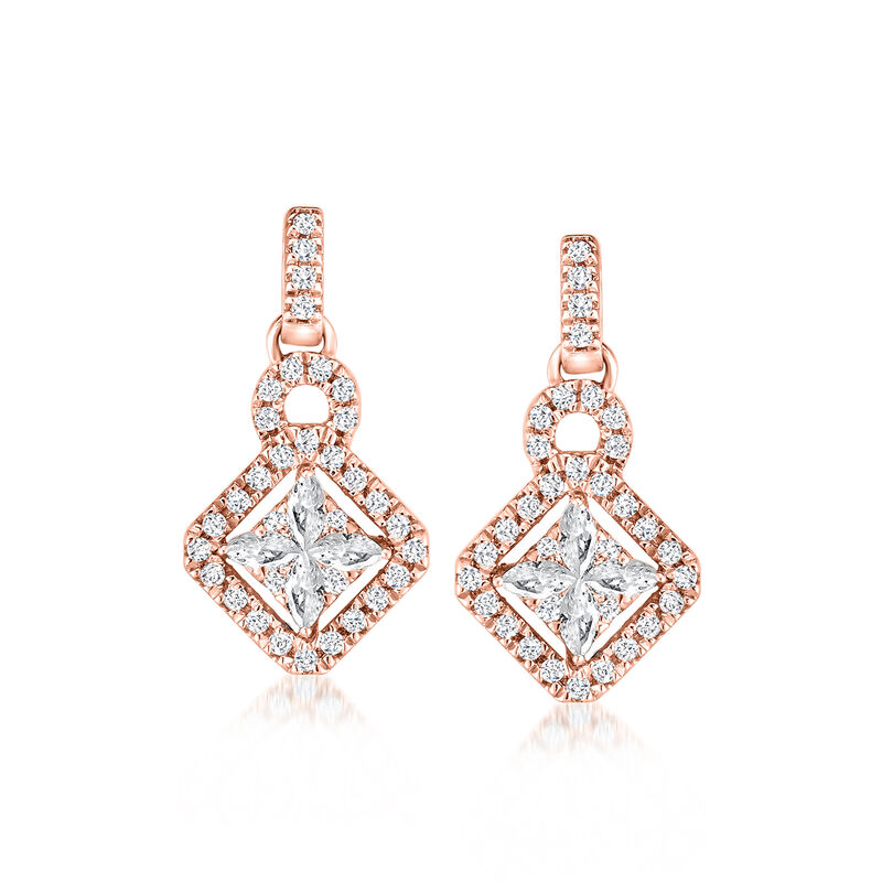 .50 ct. t.w. Diamond Geometric Earrings in 14kt Rose Gold image number 0