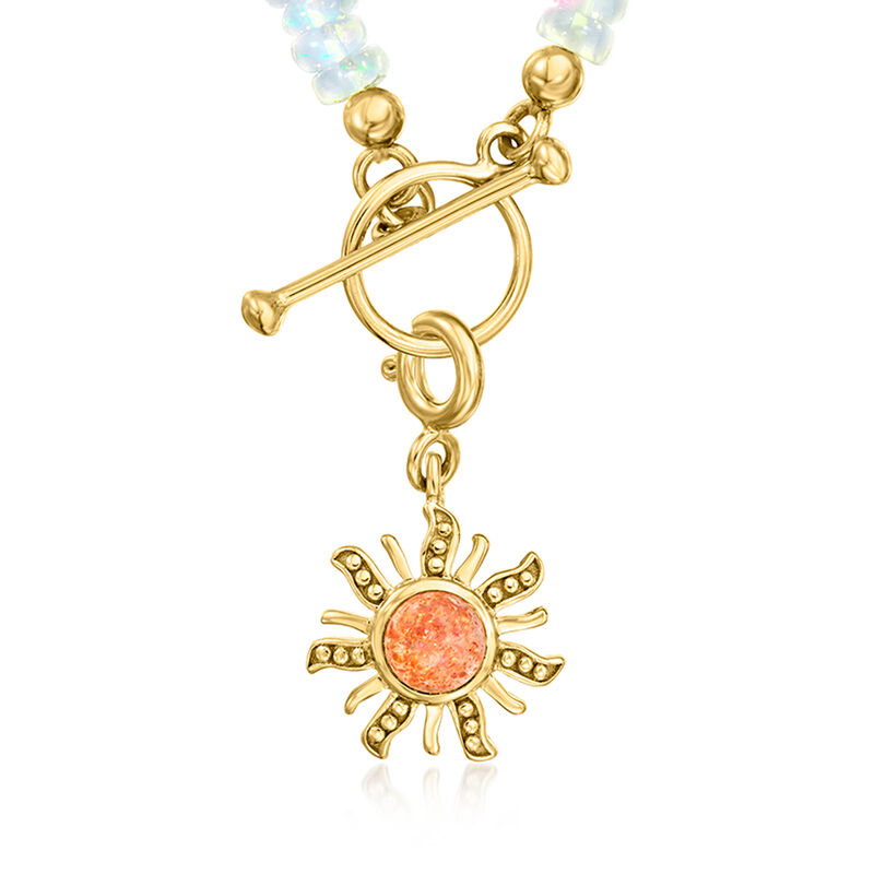 Orange Sunstone Sun Charm in 18kt Gold Over Sterling  image number 3