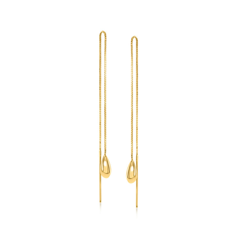 14kt Yellow Gold Teardrop Threader Earrings image number 0