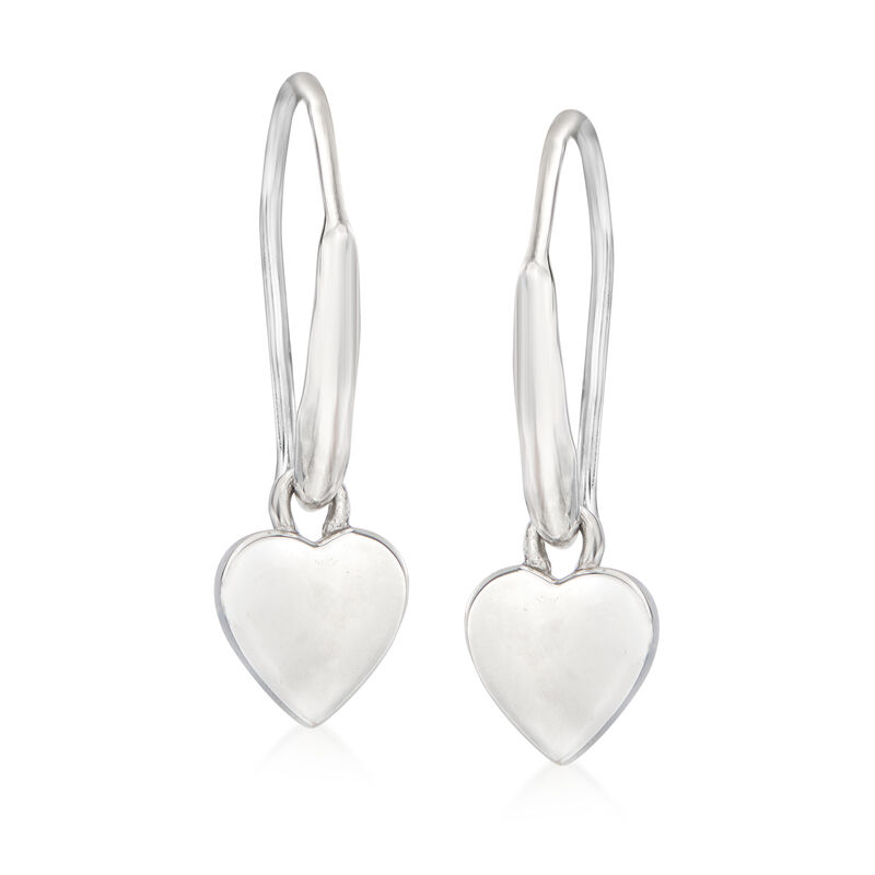 Zina Sterling Silver Heart Drop Earrings image number 0