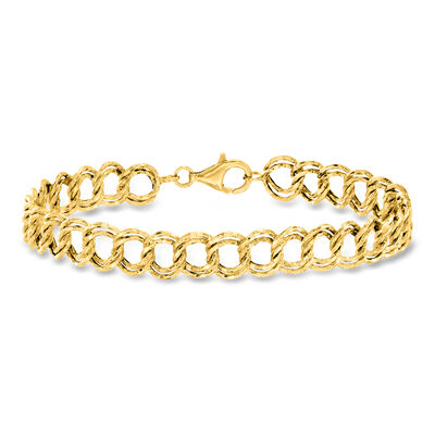 14kt Yellow Gold Double-Oval Link Bracelet