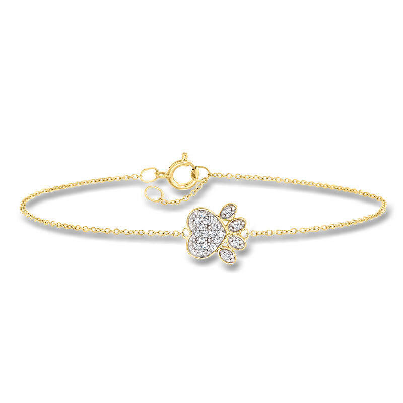 .10 ct. t.w. Diamond Paw Print Bracelet in 10kt Yellow Gold image number 0