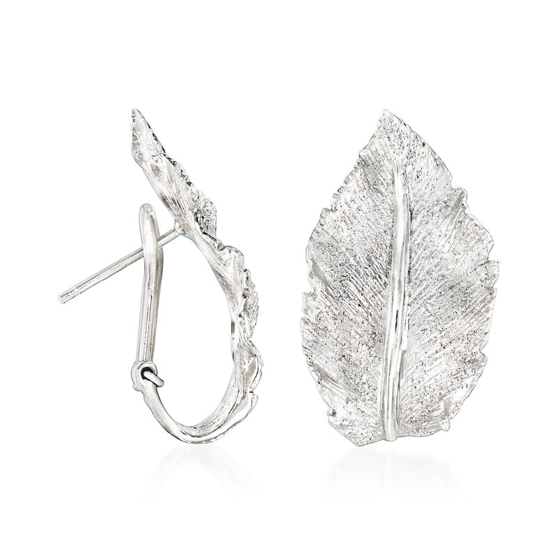 Charles Garnier &quot;Constellation&quot; Sterling Silver Leaf J-Hoop Earrings. 5/8&quot;   image number 2